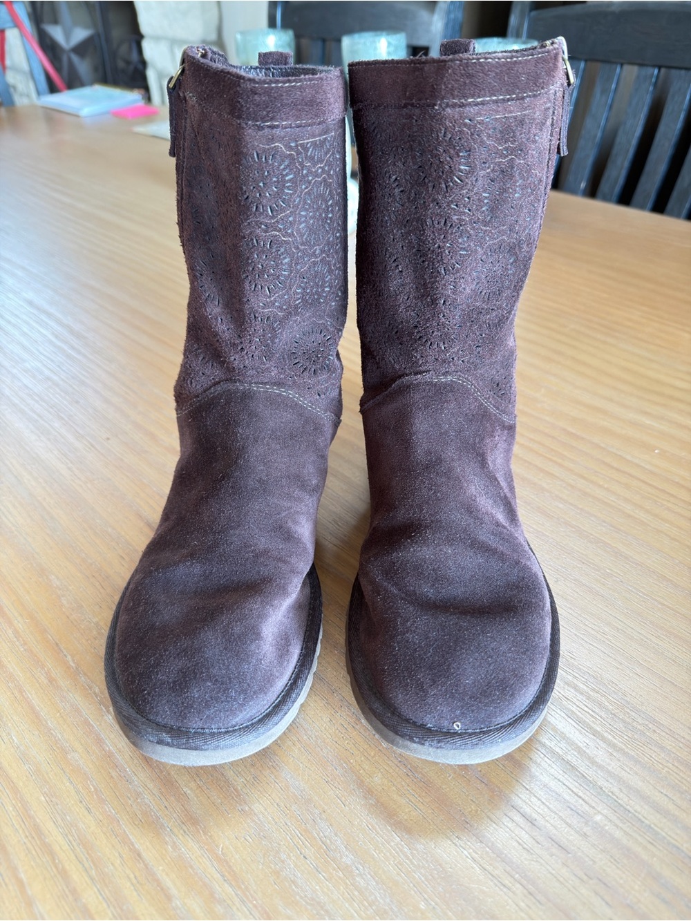 UGG Dark Brown Suede Mid-Calf Boots